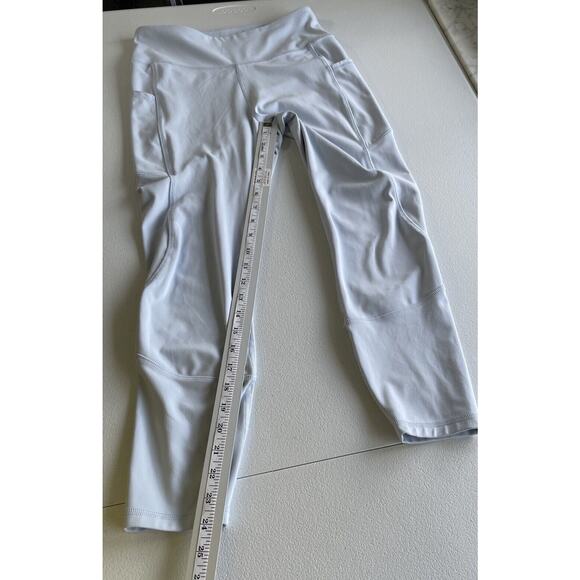 X By Gottex Women's High Rise Active Workout Legging Size M Pockets Light Blue - Picture 8 of 9